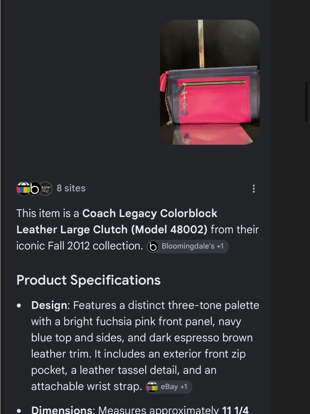 Coach #284 Legacy ColorblockTwo-Tone Pink and Purple Leather Large clutch